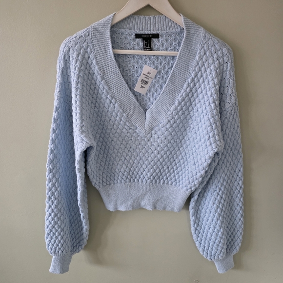 NWT Forever 21 S Y2K Romantic Coquette Girl Dainty Pastel Bobble Knit Sweater - Picture 2 of 13